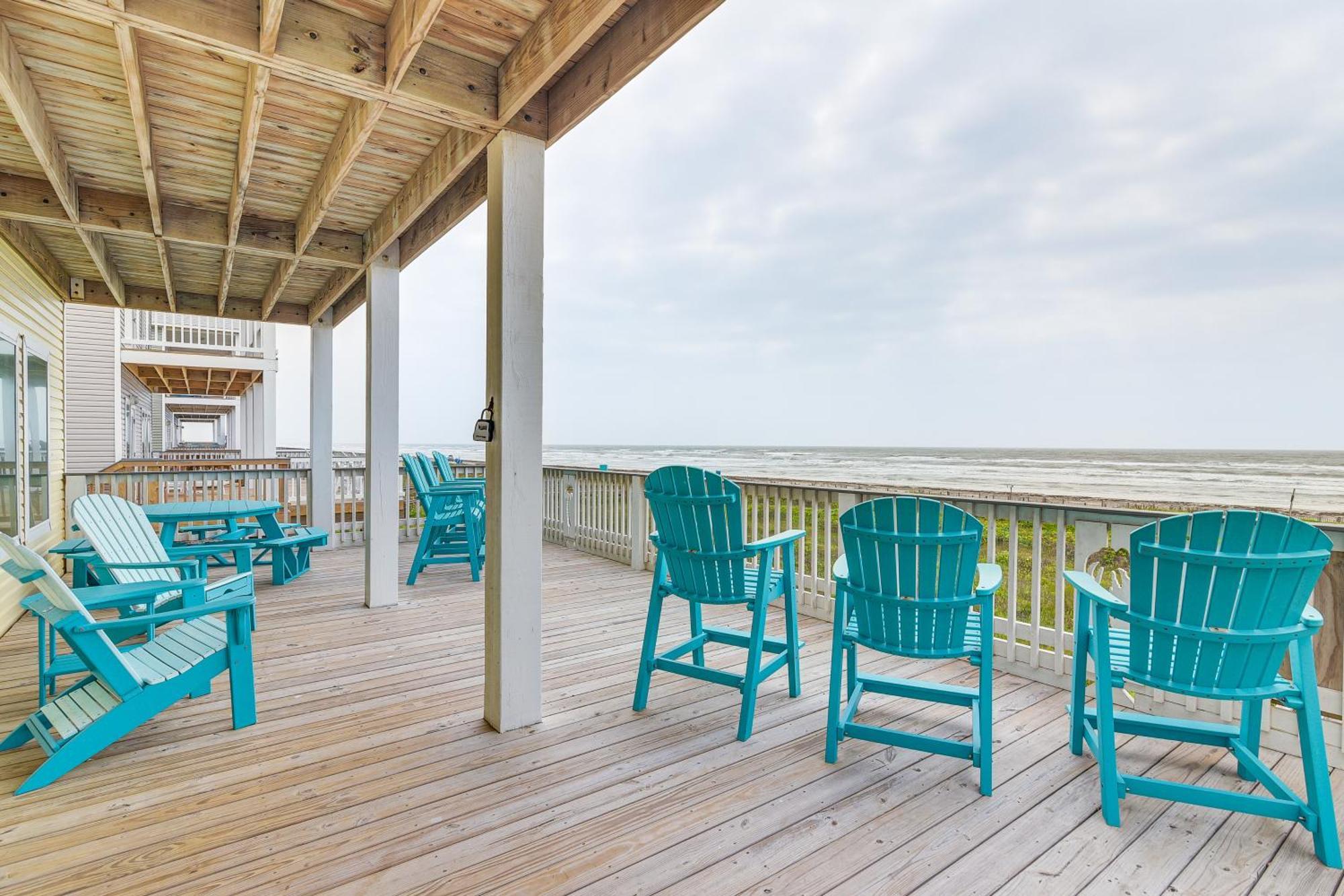 Beachfront Texas Retreat - 2 Decks, Patio And Views! Surfside Beach Eksteriør billede